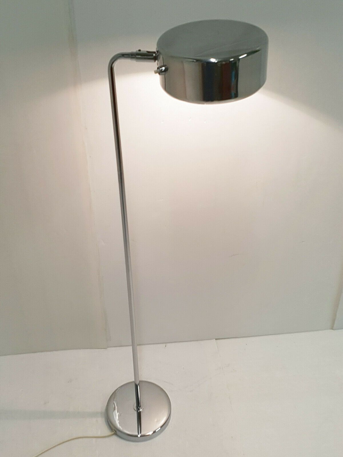 1960 Vintage Swedish Scandinavian Floor Lamp By Atelje Lyktan In 60s Chrome Steel photo vinterior