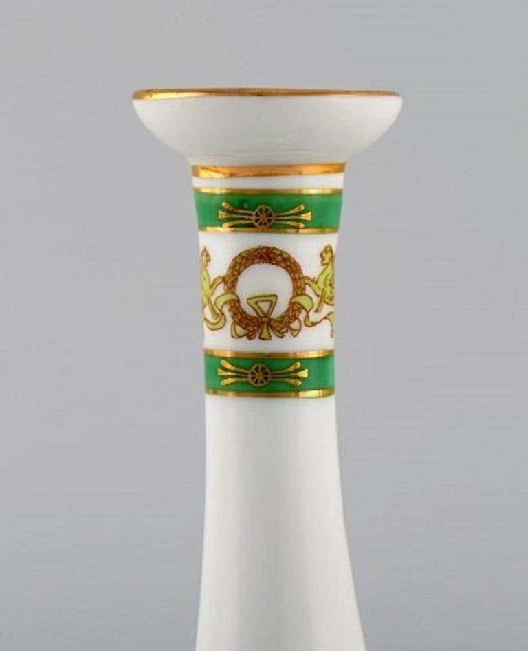 Limoges, France, Two Candlesticks And A Dish In Hand Painted Porcelain photo 269.0