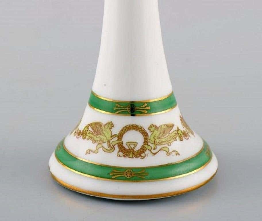 Limoges, France, Two Candlesticks And A Dish In Hand Painted Porcelain photo vinterior