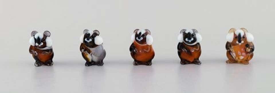 Swedish Art Glass, Ten Miniature Figures In Mouth Blown Art Glass, 1970s 1980s