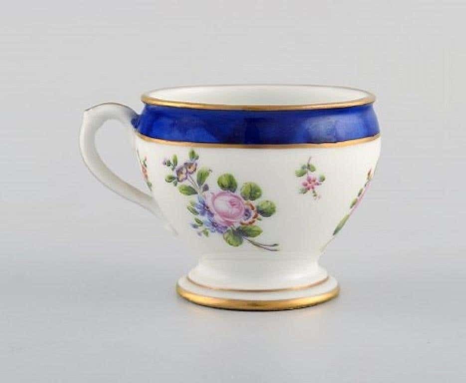 Sevres, France, Two Antique Cream Cups In Hand Painted Porcelain, 19th Century photo for sale