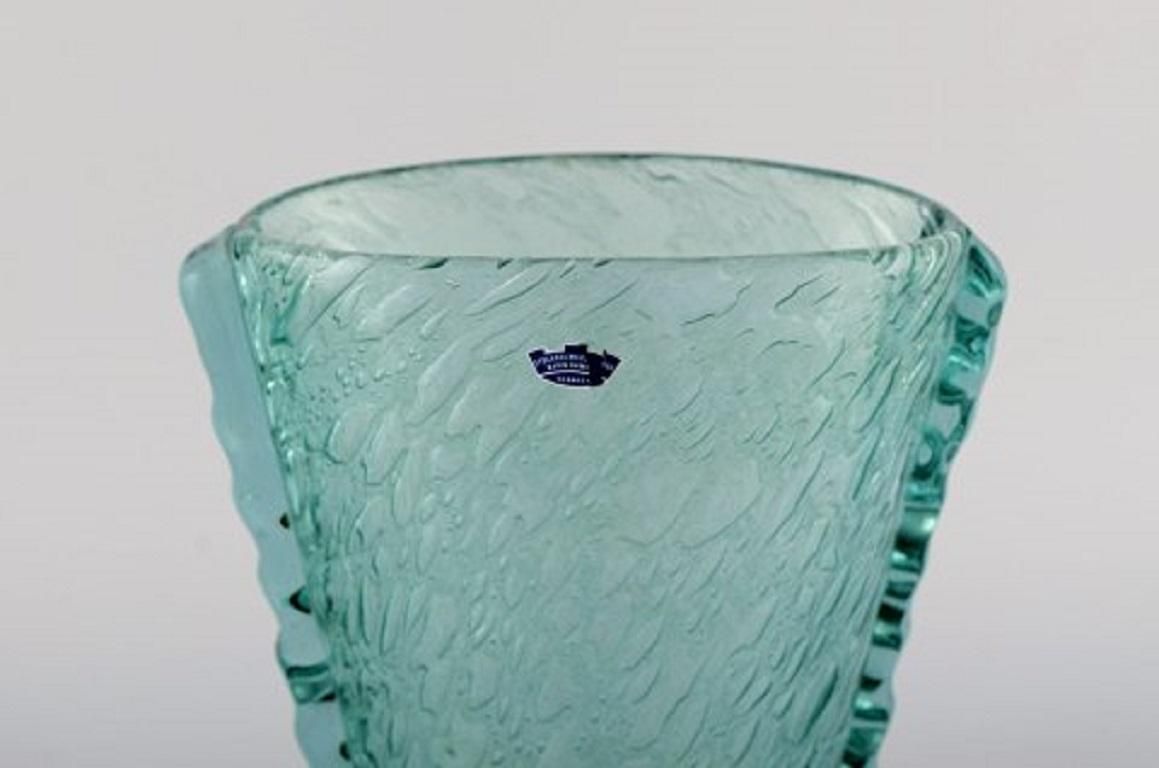 Karin Hammar For Stockholm Glasbruk, A Pair Of Vases In Turquoise Art Glass photo for sale