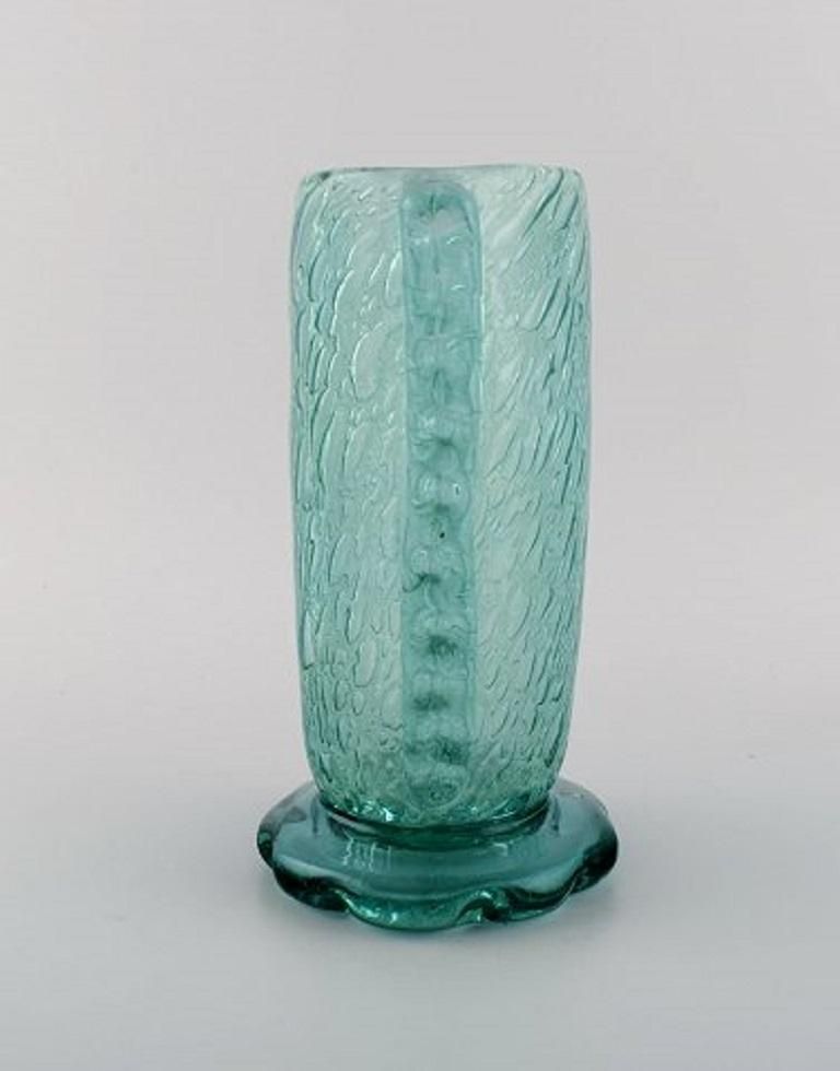 Karin Hammar For Stockholm Glasbruk, A Pair Of Vases In Turquoise Art Glass photo 295.0