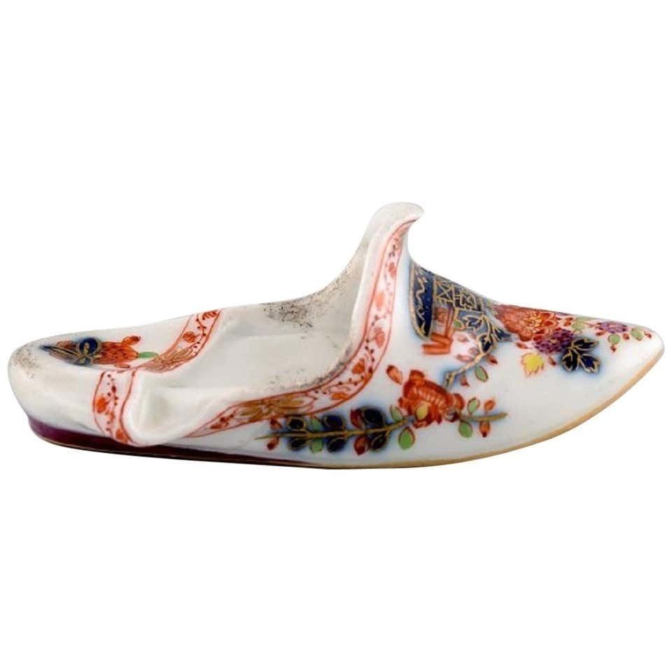Antique Meissen Slipper In Hand Painted Porcelain With Floral Motifs photo furniture