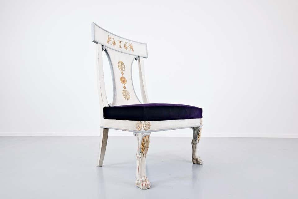 photo vinterior Pair Of Russian Style Easy Chairs, Belgium, End Of 20th Century