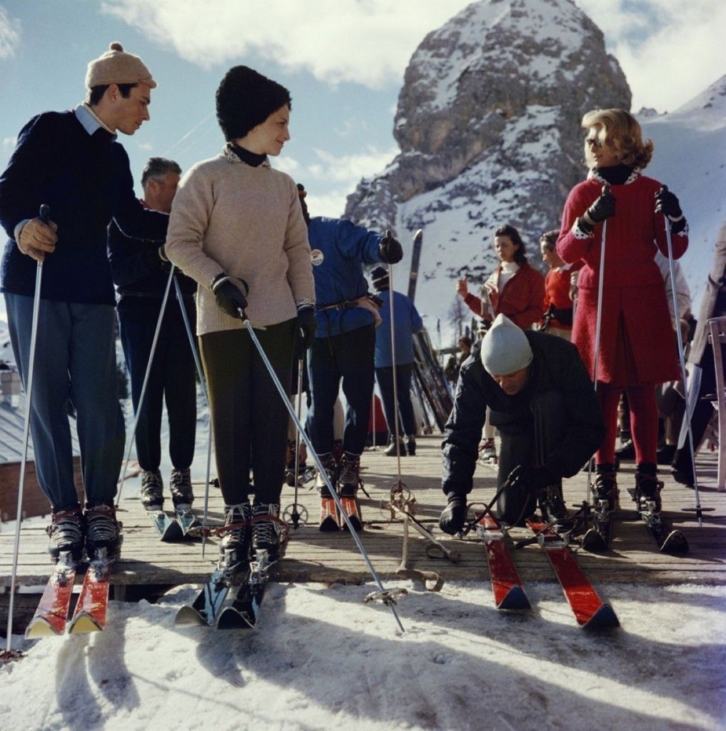 Slim Aarons 'Cortina D’ampezzo' 1962 C Type Print Framed In Black photo furniture