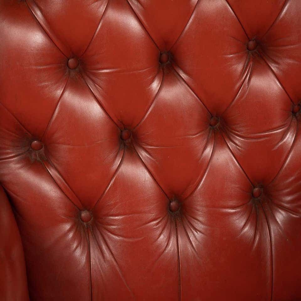 2595.0 20th Century Pair Of English Leather Wingback Armchairs, Circa 1970 photo