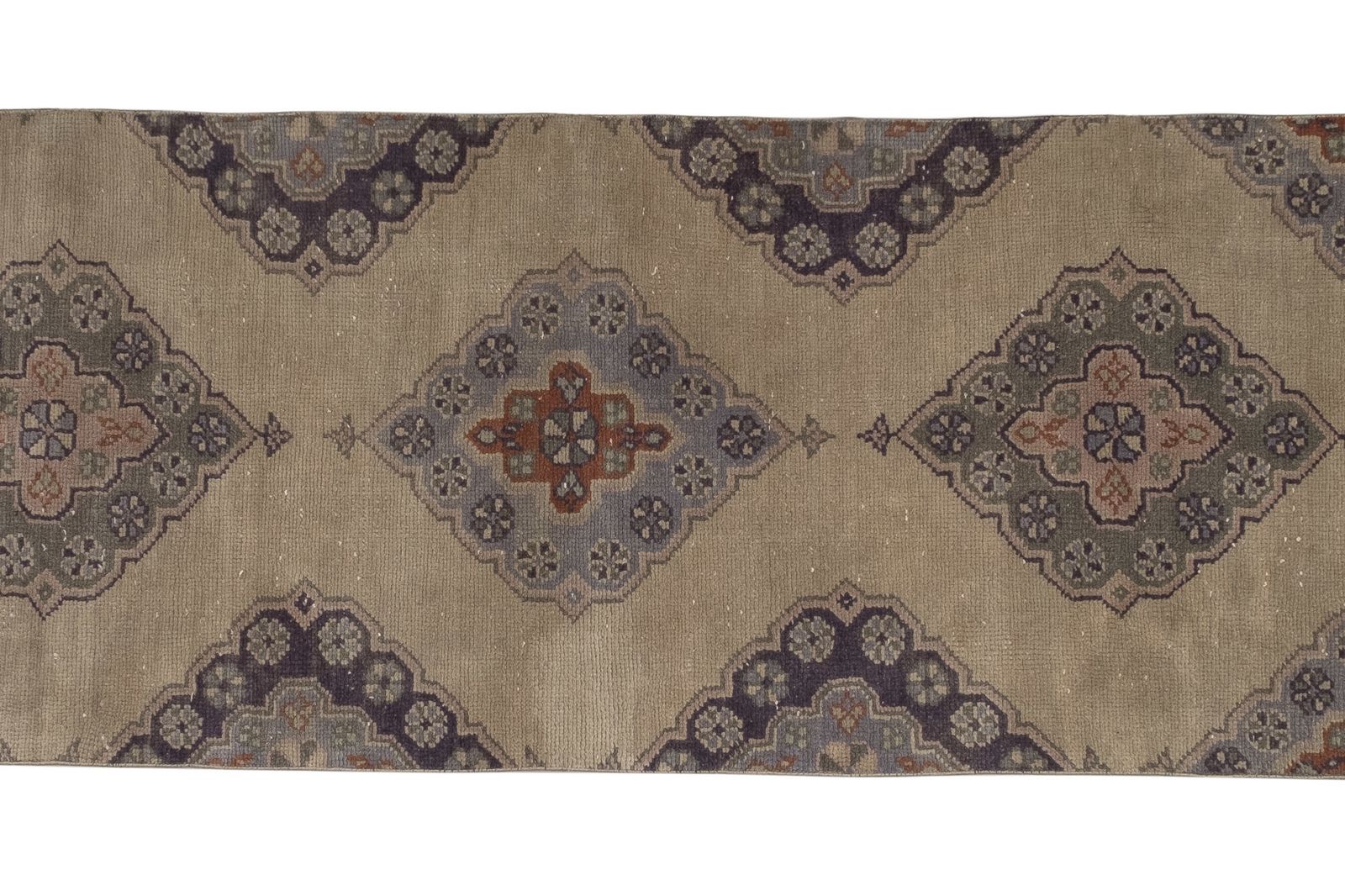 Oushak Runner Rug Turkish Hand Knotted Distressed Hallway Rug 75 X 348 Cm photo Textiles