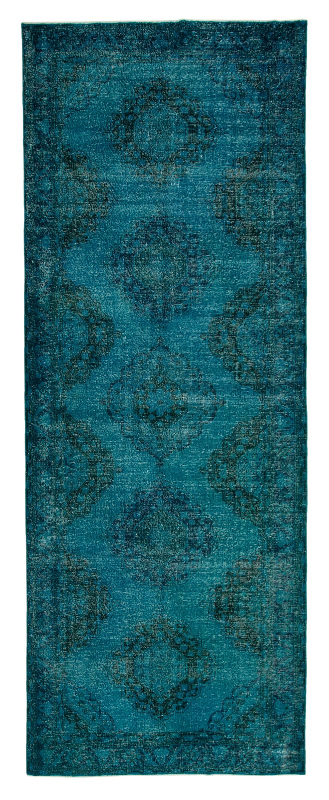 Vintage Antique Turquoise  Runner Carpet