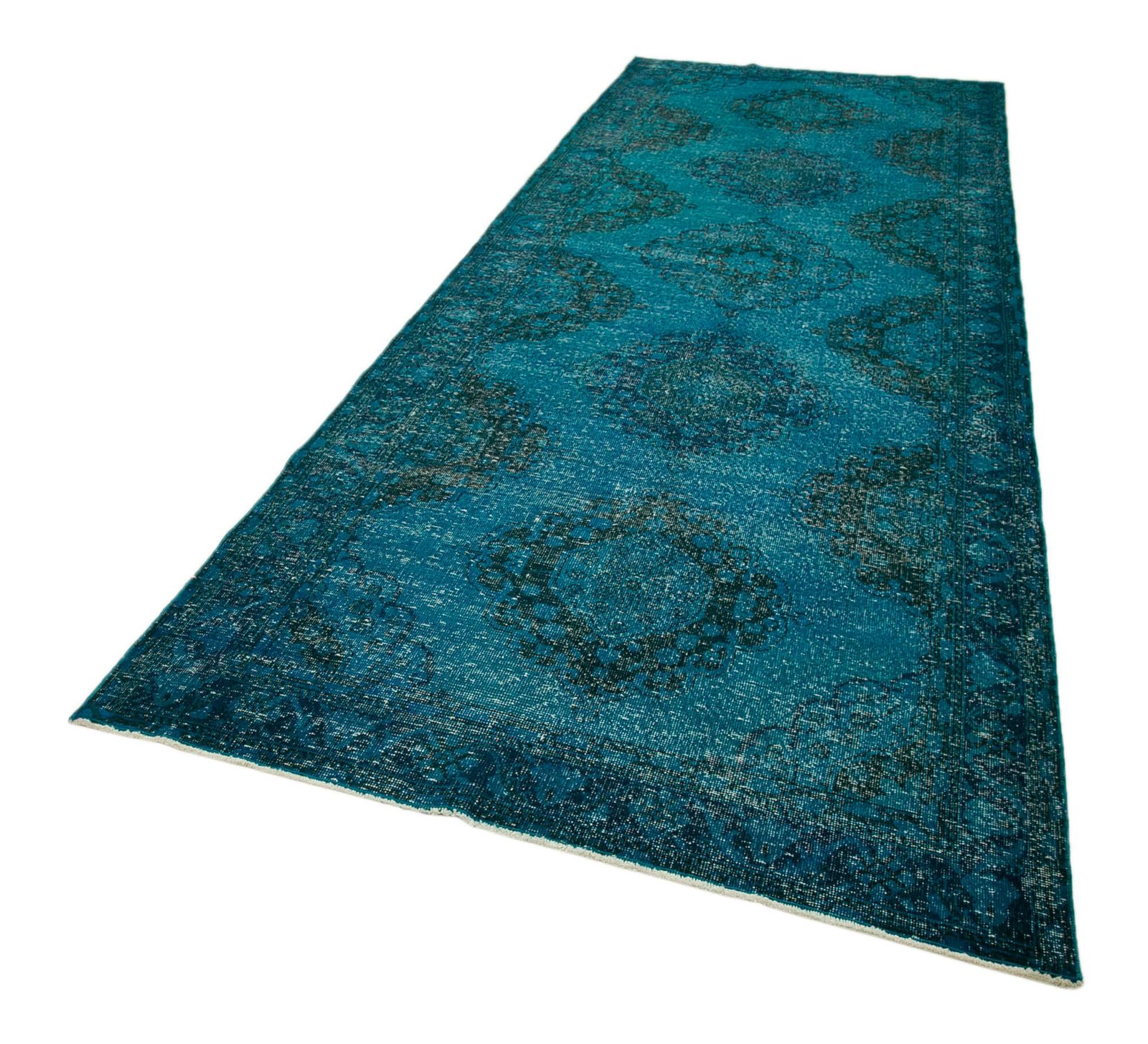 Vintage Antique Turquoise  Runner Carpet photo vinterior