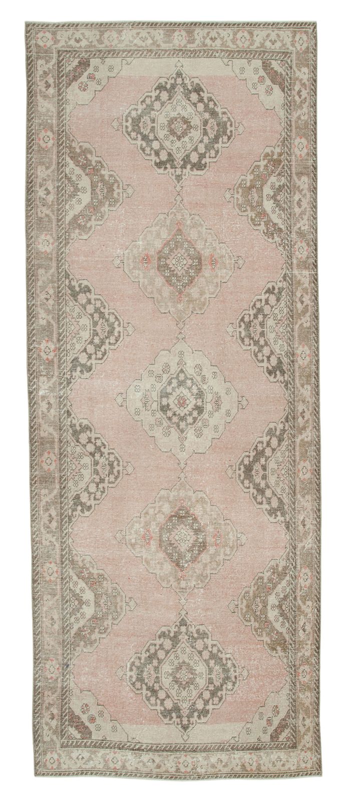 Vintage Antique Beige Runner Carpet