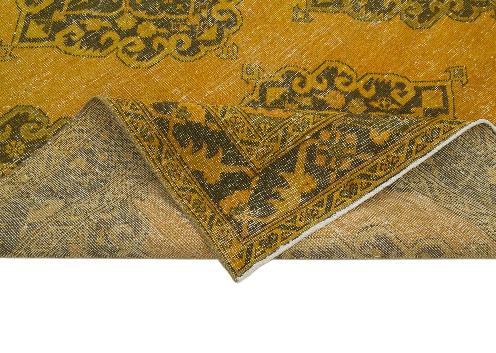 Vintage Antique Yellow Runner Carpet photo Textiles