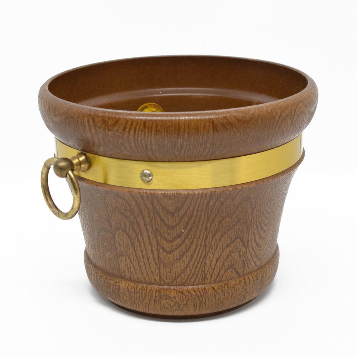 Flower Pot With Plastic Cover, Emsa Germany 1970s