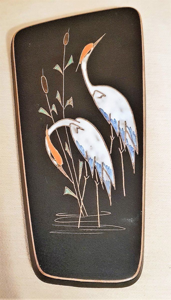 Heron Wall Plates By Kiechle Arno For Ruscha, 1950s, Set Of 2 photo for sale