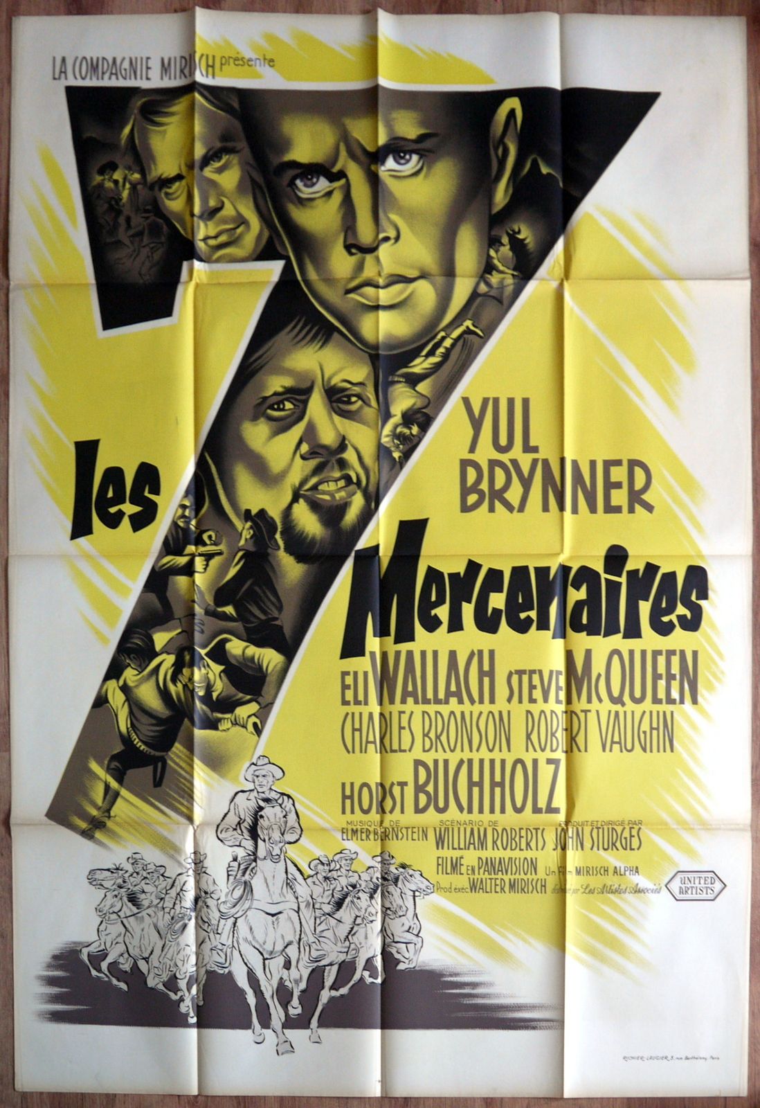 Movie Poster  "The Magnificent Seven" Steve Mc Queen, Yul Brynner photo furniture