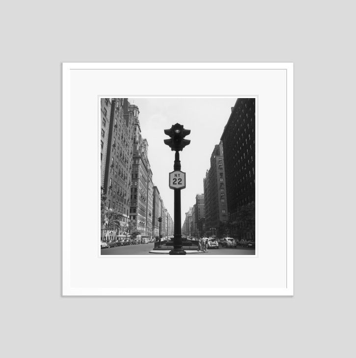 Slim Aarons 'Ny Lights' 1953 Silver Gelatin Print Framed In White
