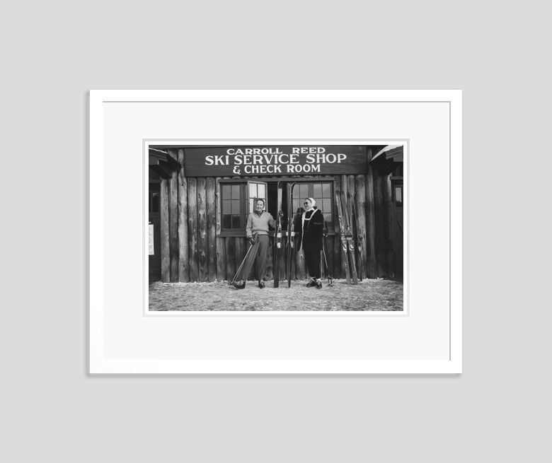 Slim Aarons 'New England Skiing' 1955 Silver Gelatin Print Framed In White