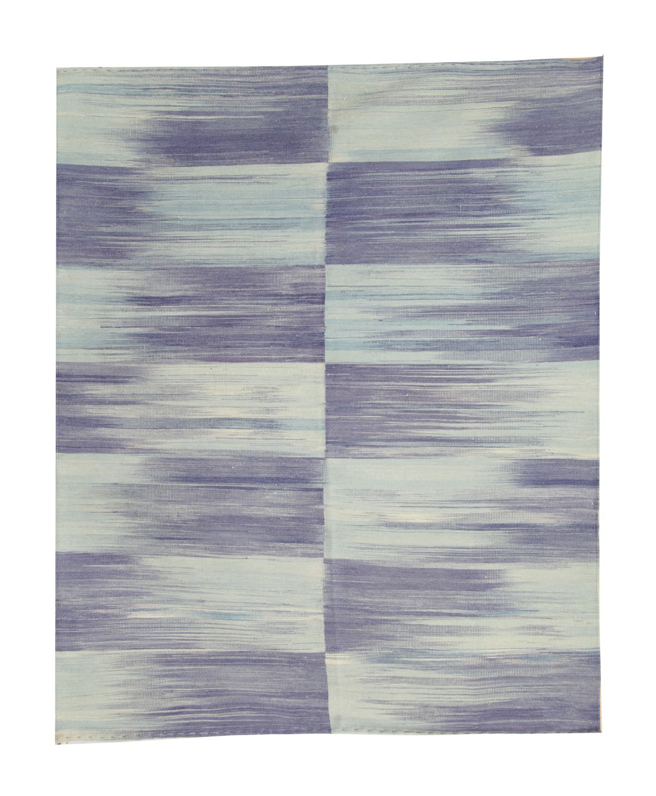 Handgeweven modern kilimkleed, blauw Afghaans wollen vloerkleed 188 x 233 cm