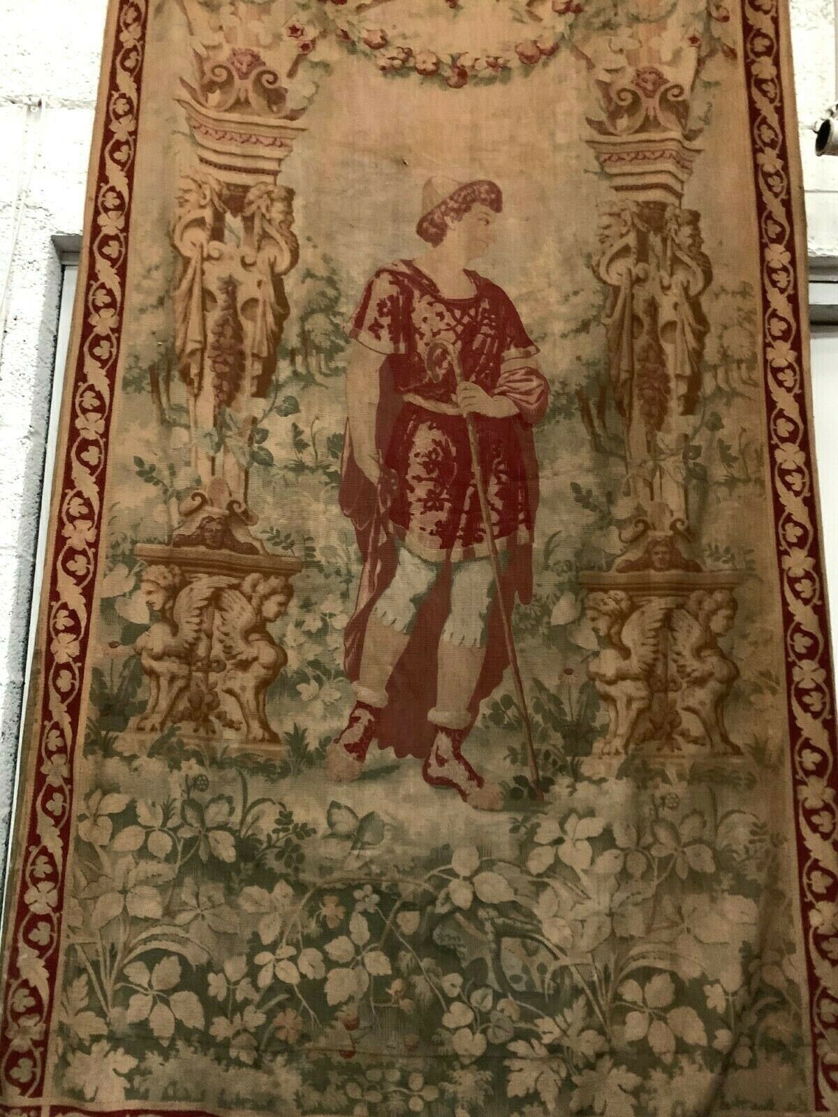 Renaissance Style Tapestry Decor Of A Character Under A 20th Century Arch photo furniture