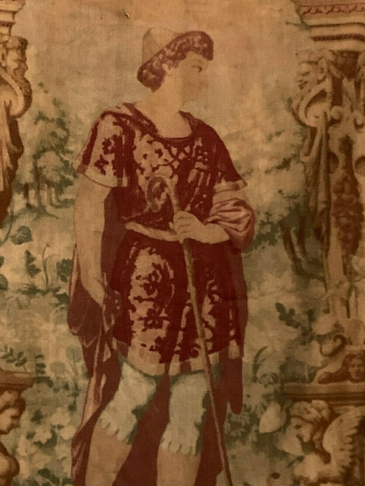 Renaissance Style Tapestry Decor Of A Character Under A 20th Century Arch photo buy