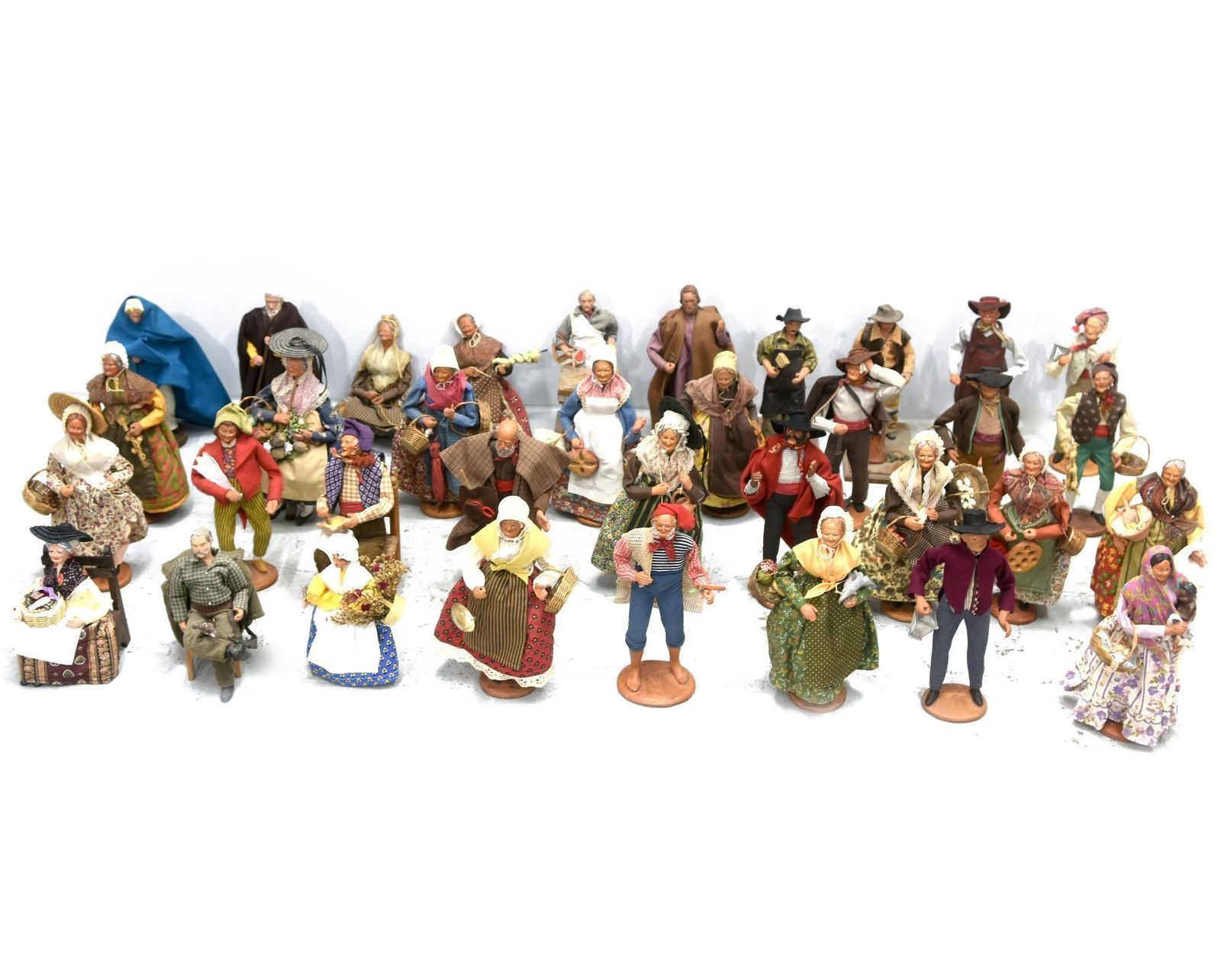 Lot Of Santons By Simone Jouglas With Furniture And Accessories