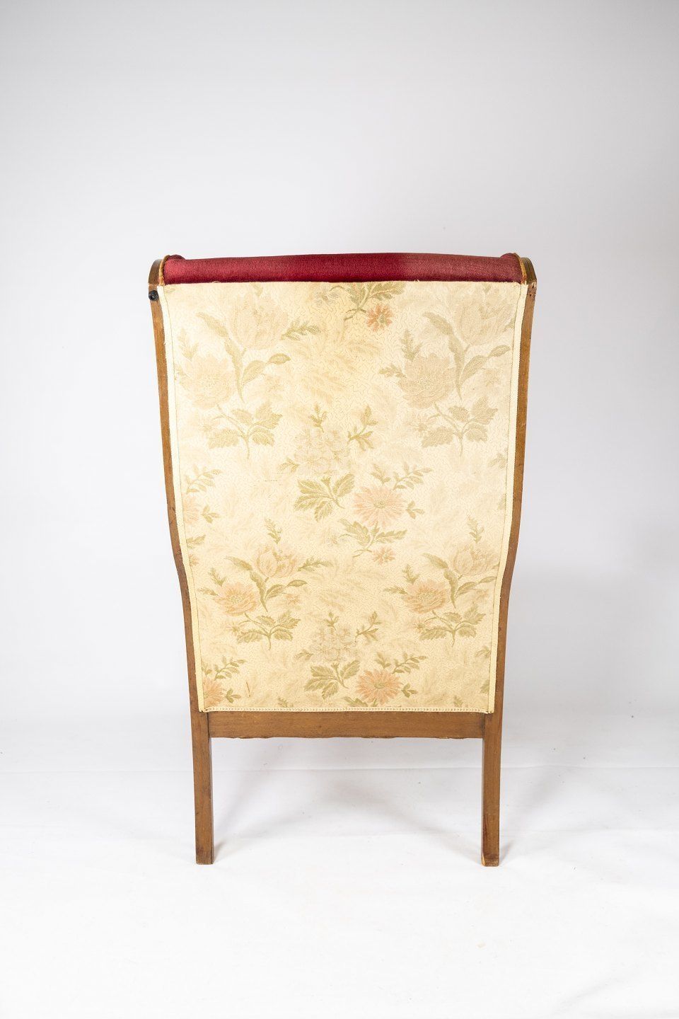 Armchair Upholstered With Red Velor Fabric And Mahogany Designed By Fritz Henningsen. photo buy