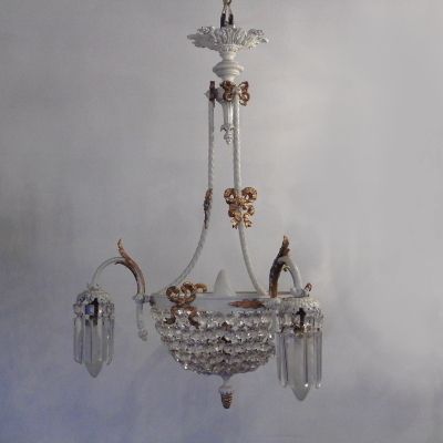 Whitepainted Bowl Chandelier