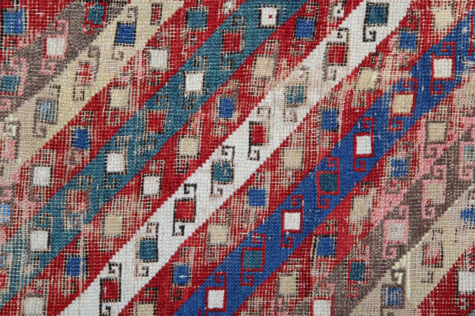 Hand Made Antique Wool Caucasian Ganjeh Runner Rug 90x323cm photo for sale