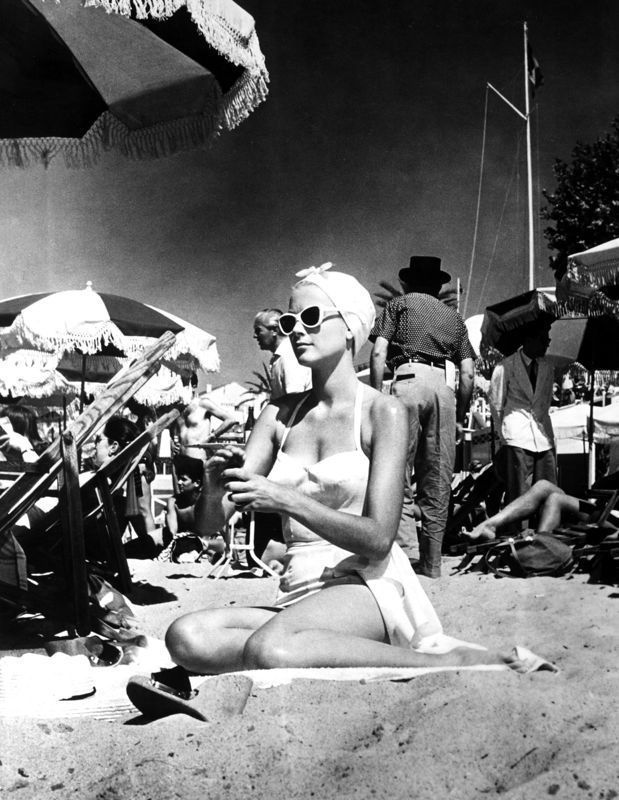 Grace Kelly 'Beach Babe' 1950s French Riviera Silver Gelatin Print Unframed