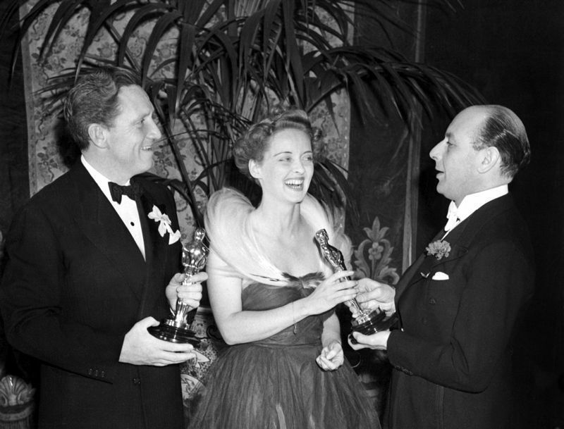 'Bette Davis & Spencer Tracy Oscar Winners' 1939 Acadamy Awards Silver Gelatin Print Unframed