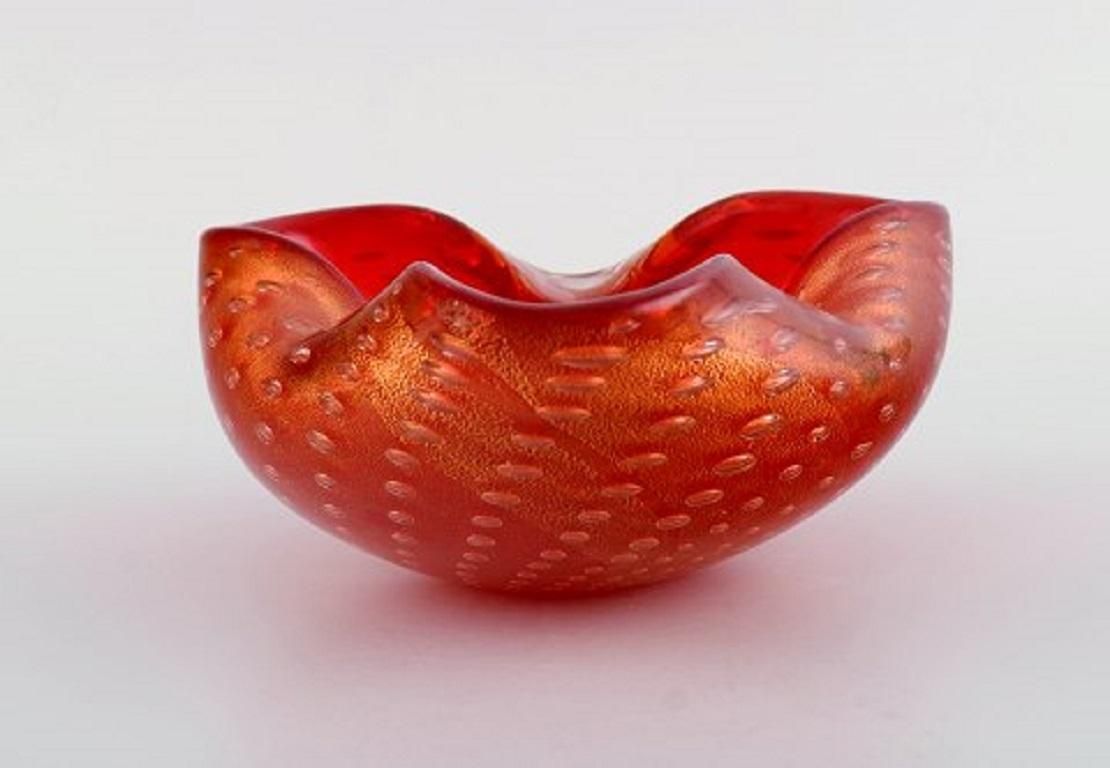 Deux coupes Murano en verre soufflé bouche avec bulles incrustées, design italien photo 380.0