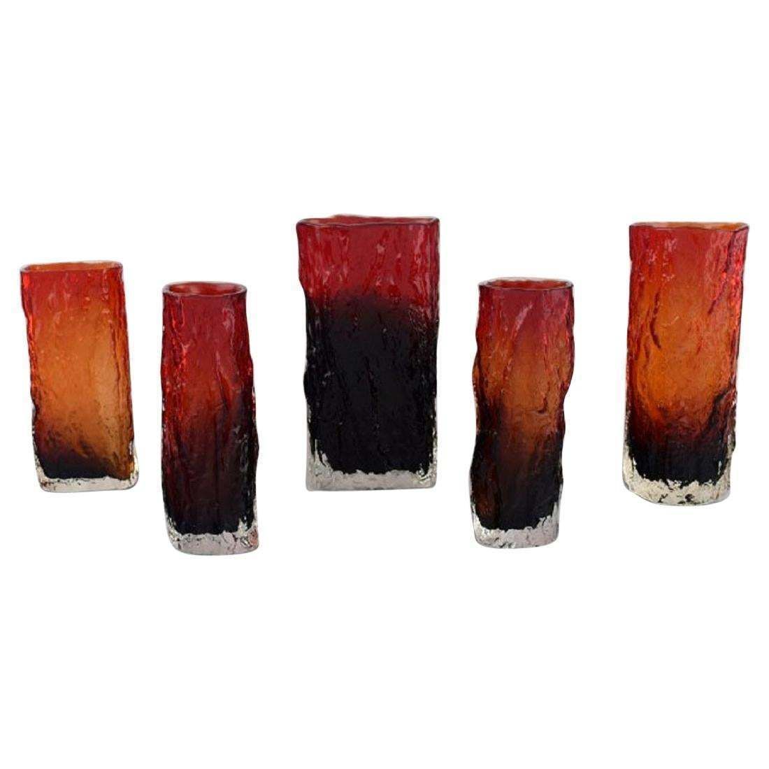 Kaj Blomqvist For Kumela, Five Mouth Blown Art Glass Vases, Finnish Design, 1970 photo furniture