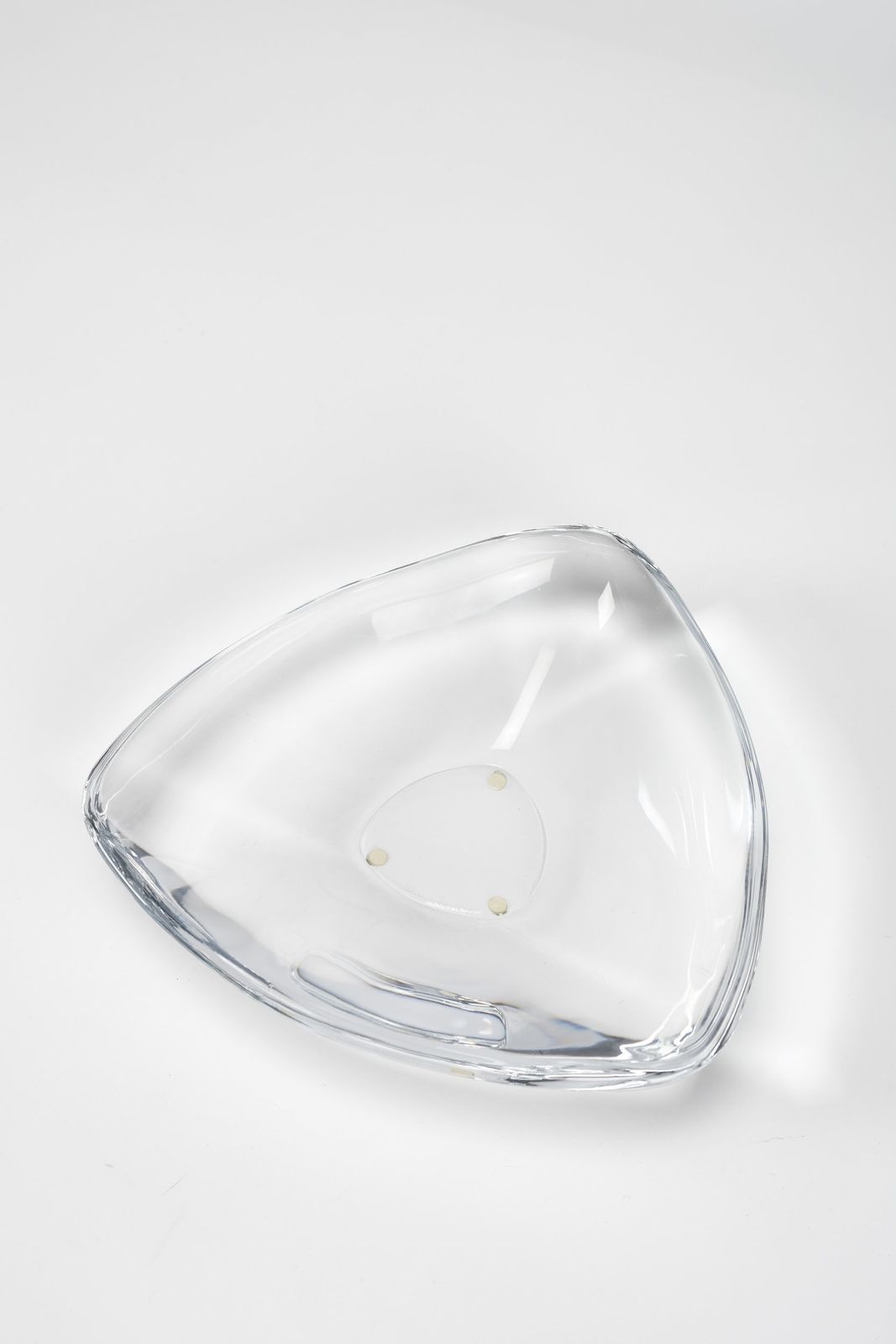 Orrefors Triangle Bowl Signed 60s Sweden Below photo 154.0