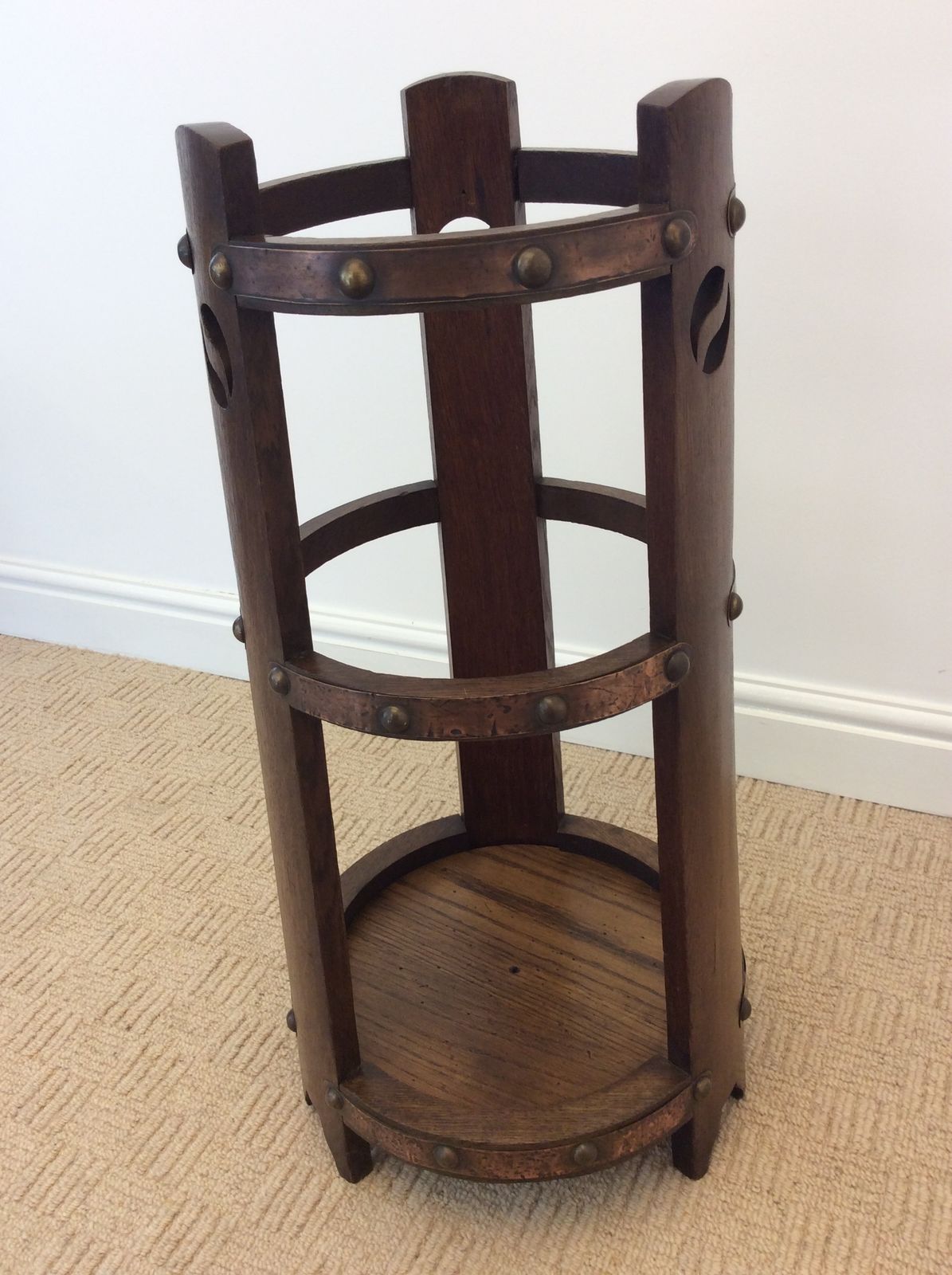 Arts & Crafts Stick Stand By Wylie And Lochhead C1900 photo vinterior