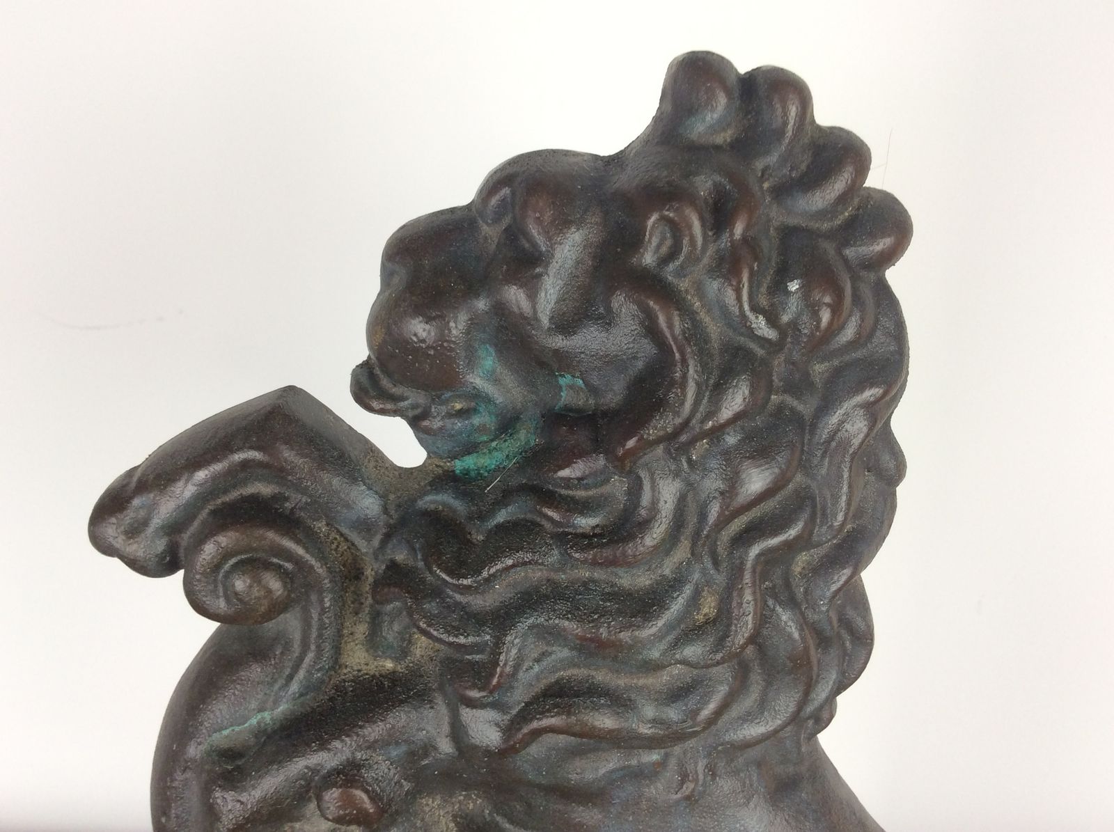 Brass Victorian Lion Rampant Door Stop photo for sale