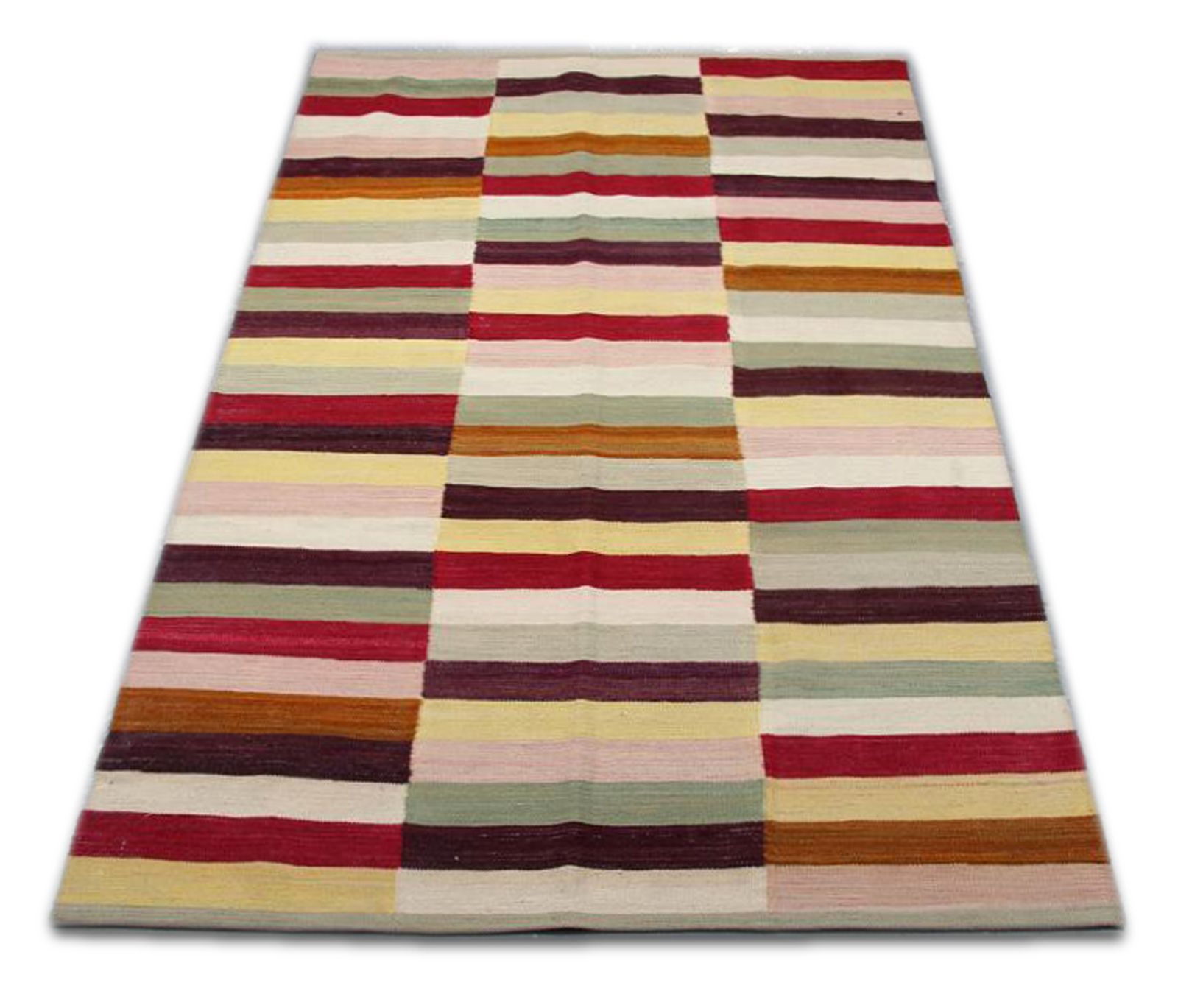 Modern Striped Rugs, Afghan Kilim Rugs, Oriental Contemporary Carpet 120 X 177 Cm photo for sale
