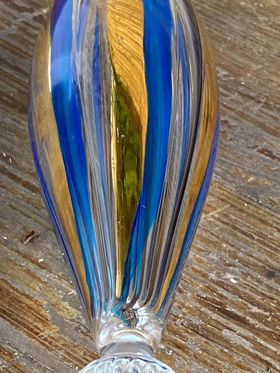 photo vintage Venitian Vase, Hand Painting Gold 24 Karat, 1970, Venini