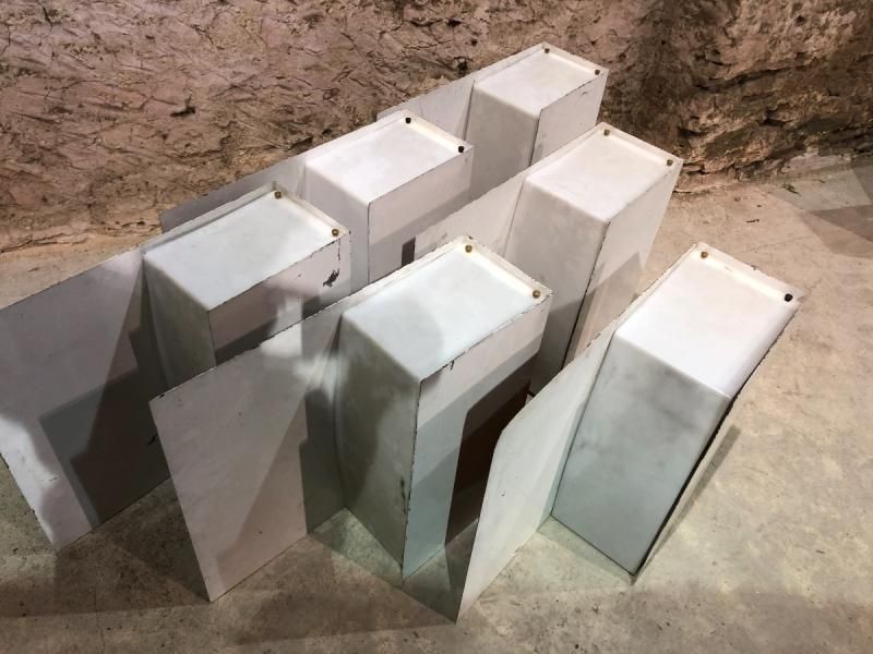 Series Of 10 1950/60 Wall Lights In White Lacquered Metal. photo for sale