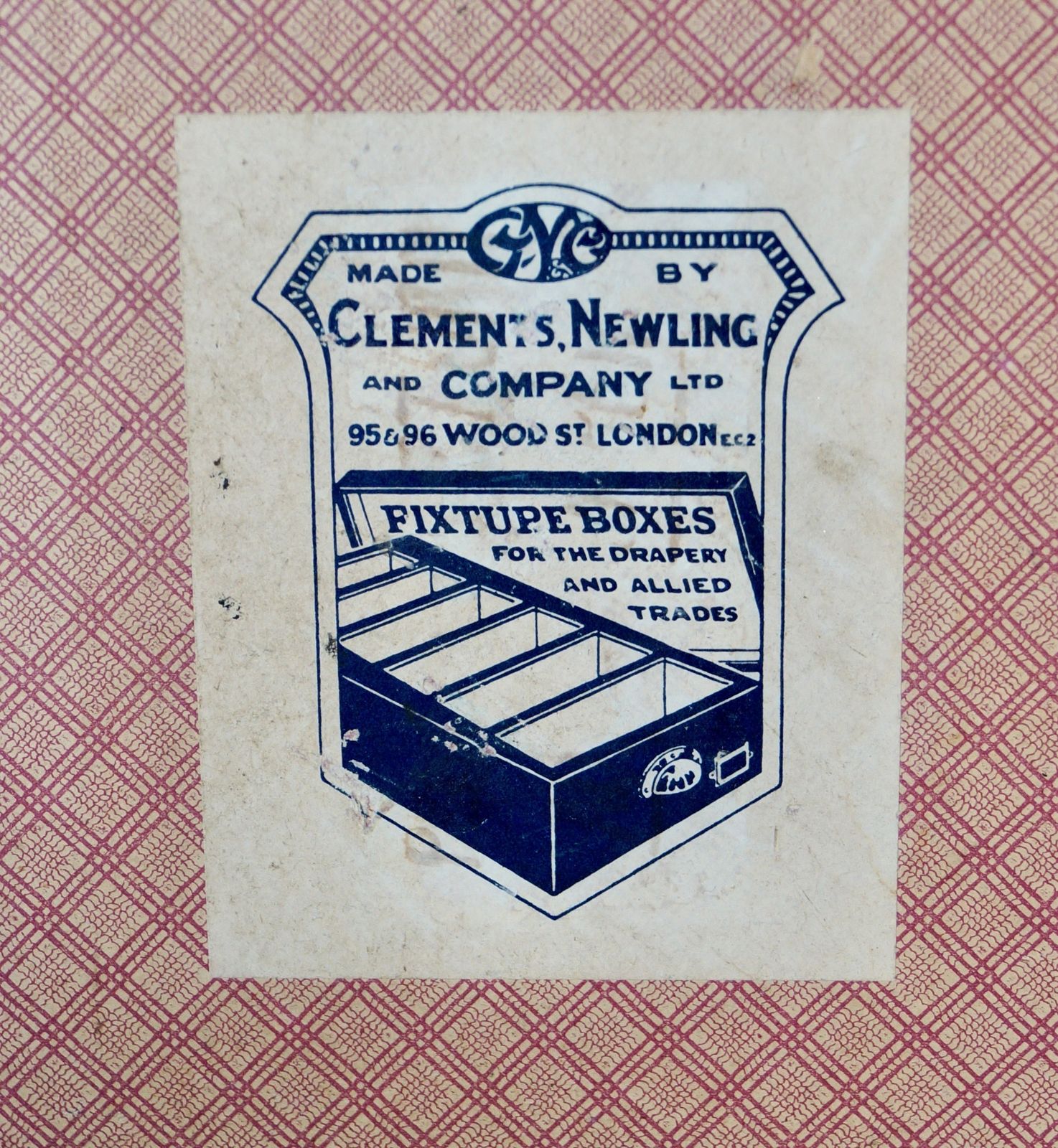 Home Decor Edwardian Clements, Newling & Co Bent Wood Drapers Box photo