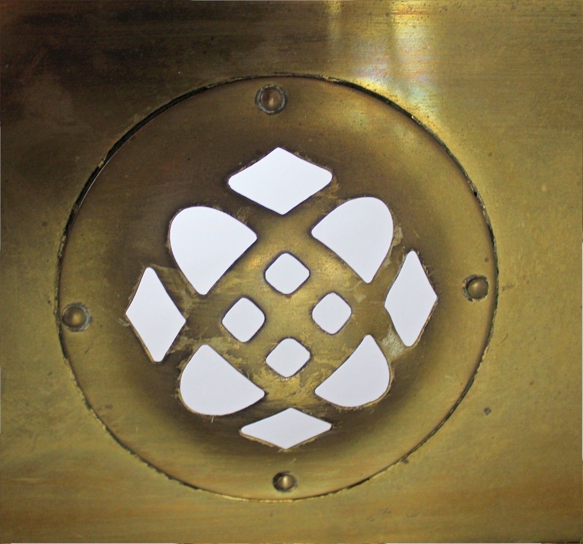 Arts And Crafts Brass Fire Fender With Stylised Pierced Cut Outs photo 350.0