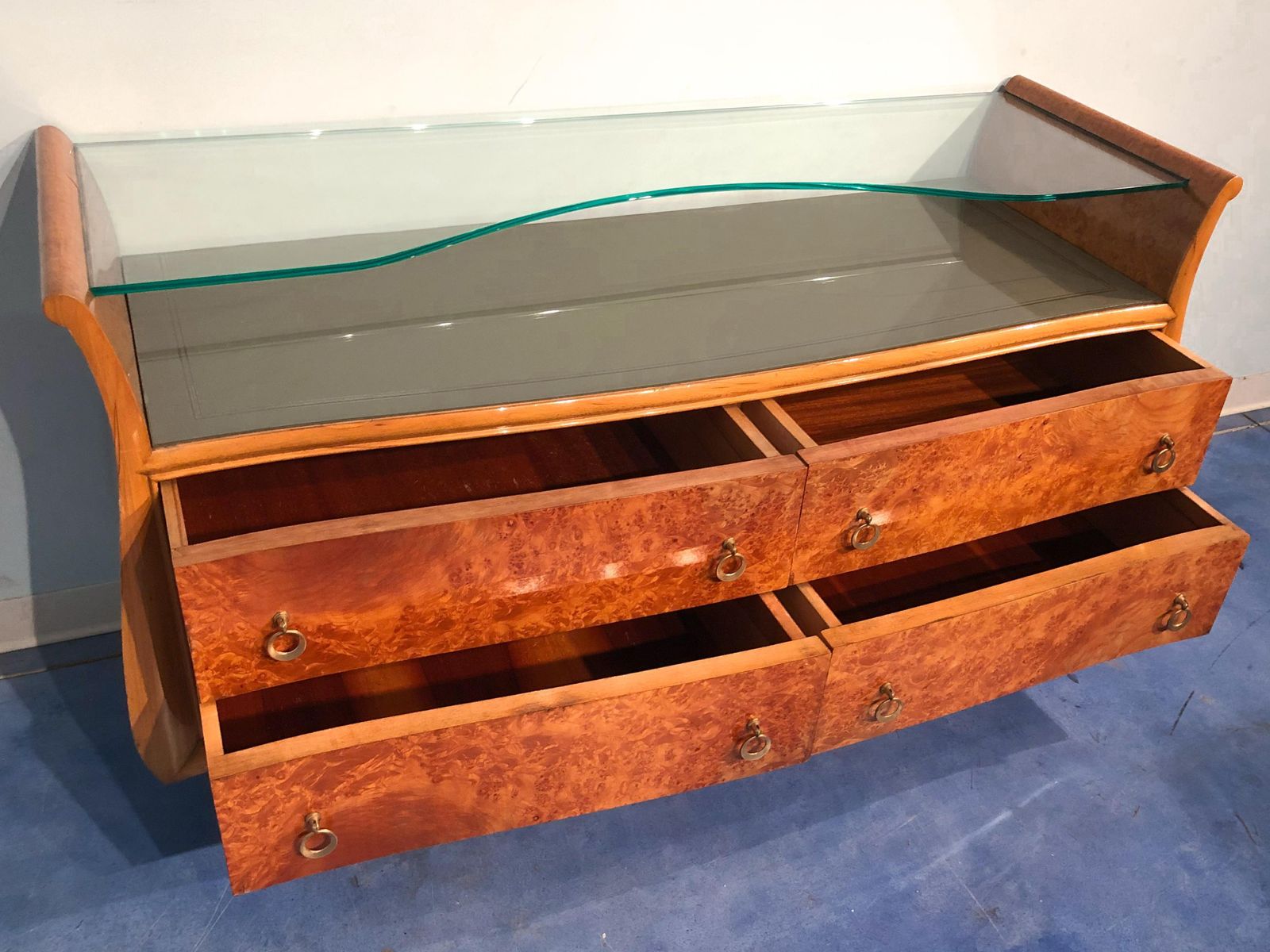 photo buy Italian Mid Century Modern Chest Of Drawers In Birch Briar Root, 1950s