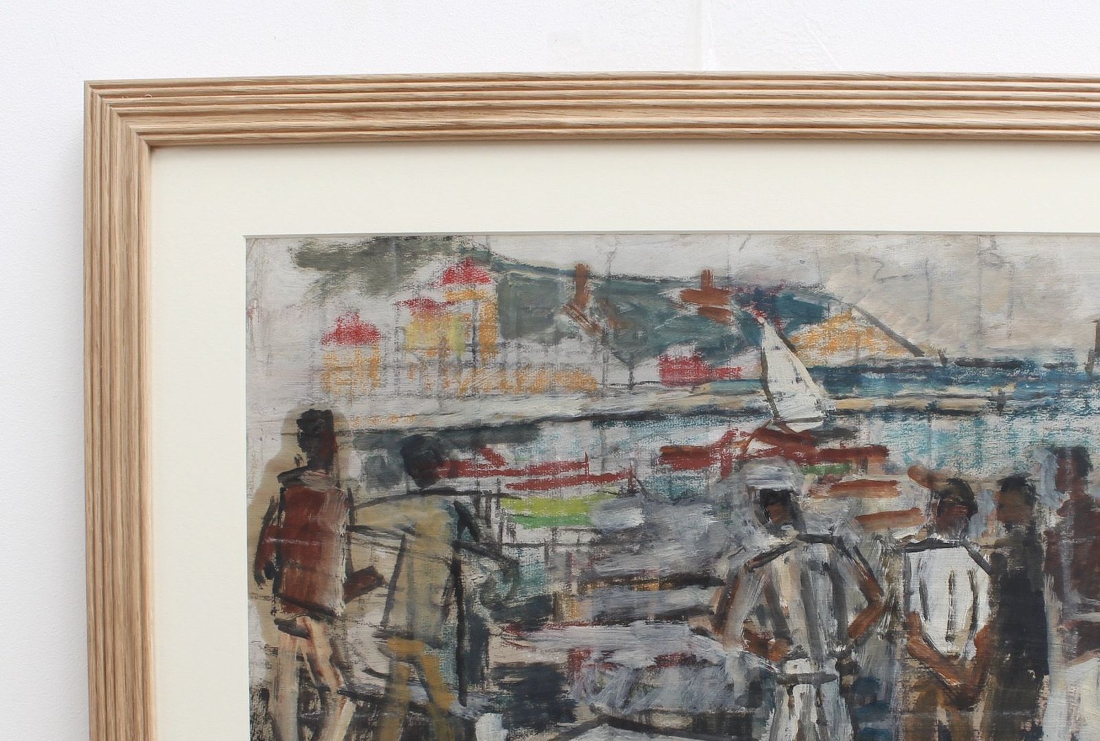 'Sailors In The Port Of Nice' By Alfred Salvignol (Circa 1950s) photo Art