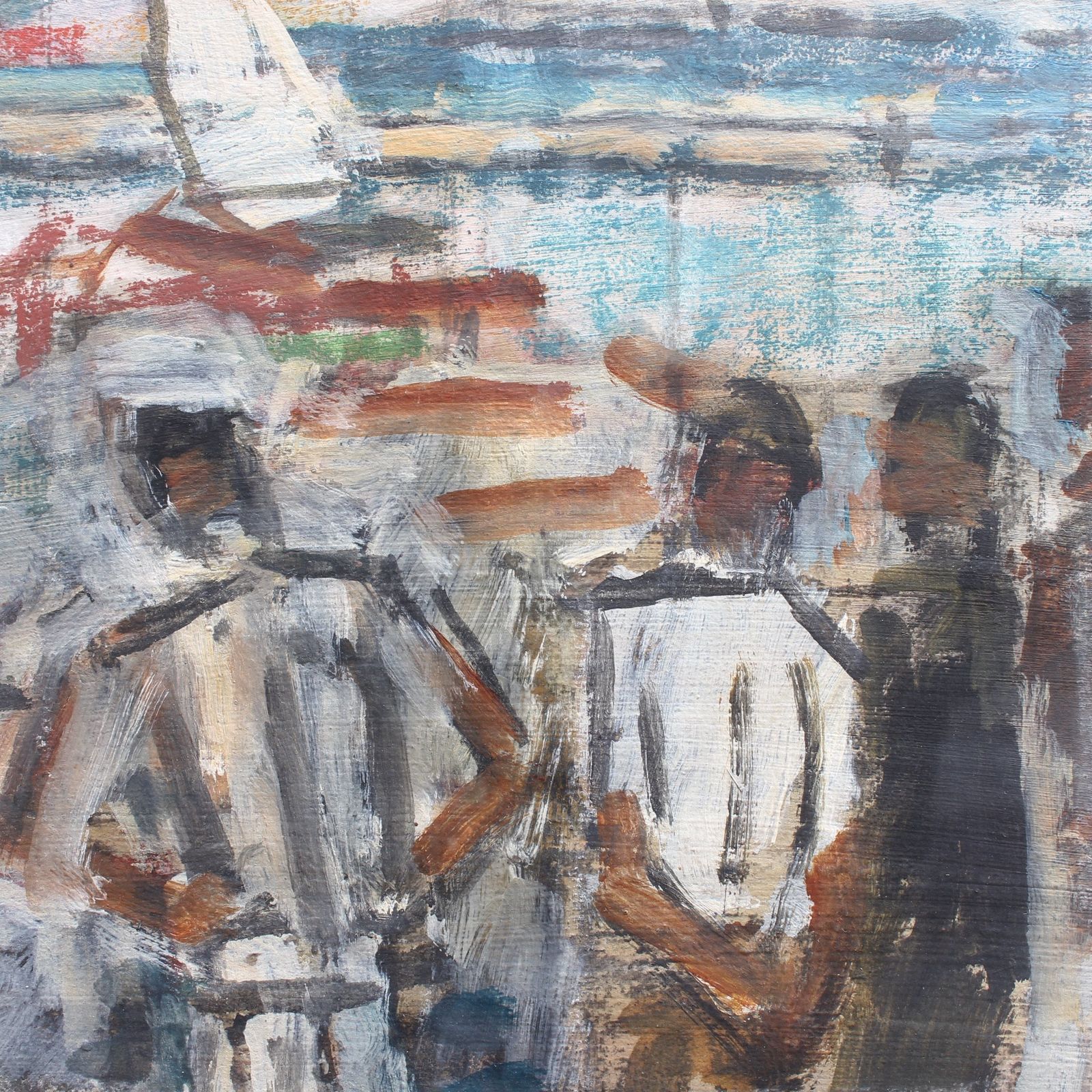 photo furniture 'Sailors In The Port Of Nice' By Alfred Salvignol (Circa 1950s)