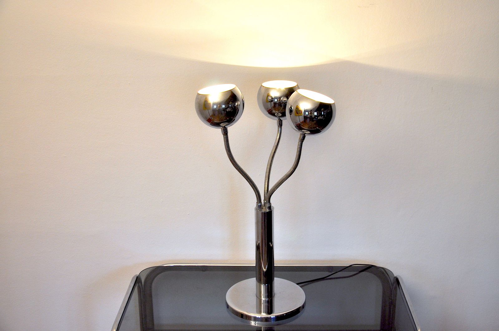 Goffredo Reggiani Chrome Lamp, Italy, 1970 photo for sale