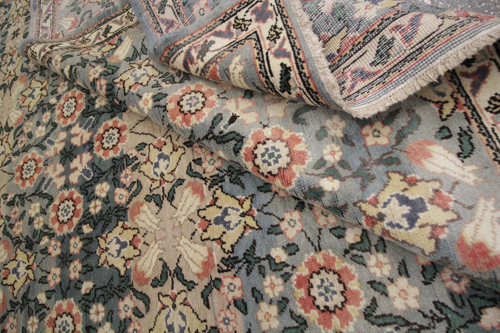 Oushak Antique Rugs, Green Wool Handmade Carpet Turkish 187x283cm photo 5300.0