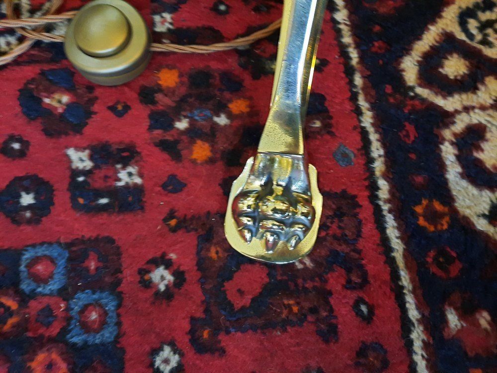 Late Victorian Brass & Copper Brass Standard Lamp photo Lighting