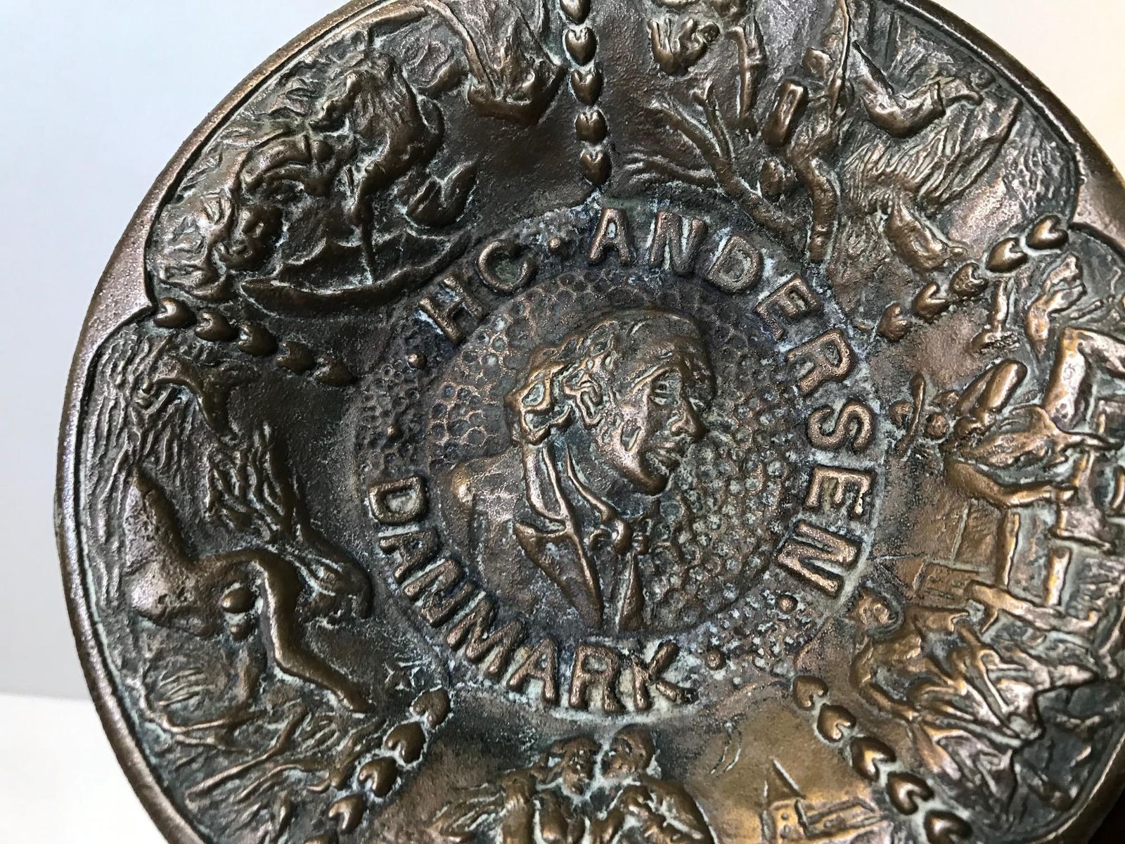 Hans Christian Andersen Bronze Dish With Fairy Tales, 1920s photo furniture