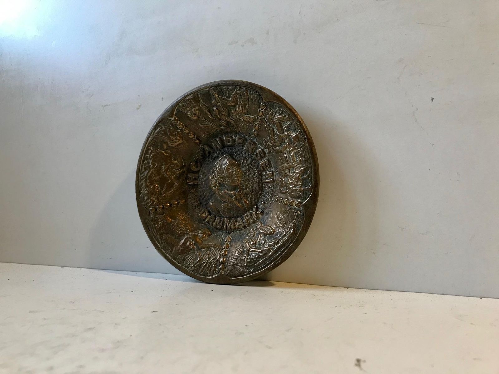Hans Christian Andersen Bronze Dish With Fairy Tales, 1920s photo 256.0