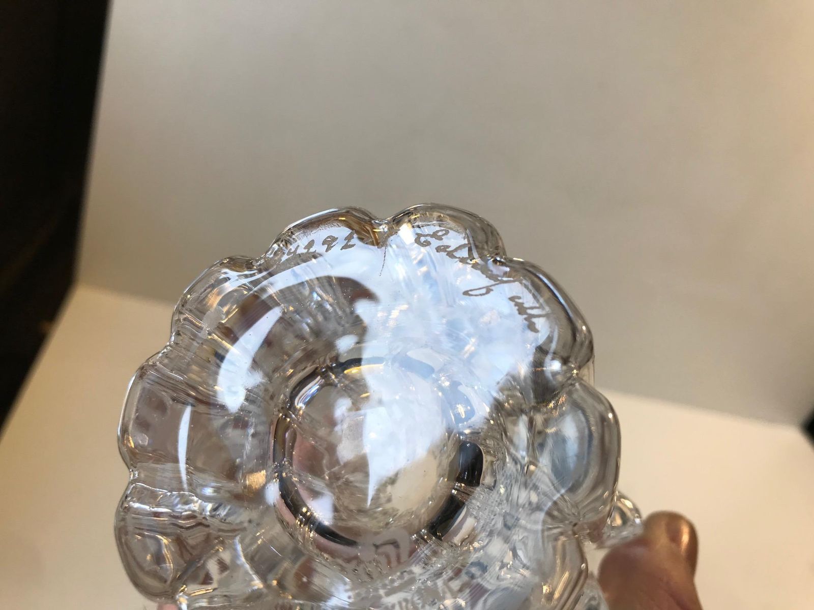 Scandinavian Crystal Vase By Bengt Edenfalk For Royal Krona, 1970s photo vinterior