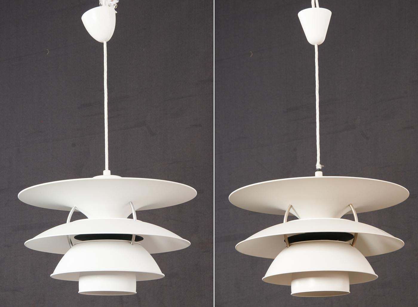 Pair Of Vintage Ph 5 4.5 White Charlottenborg Ceiling Lamps For Louis Poulsen photo furniture